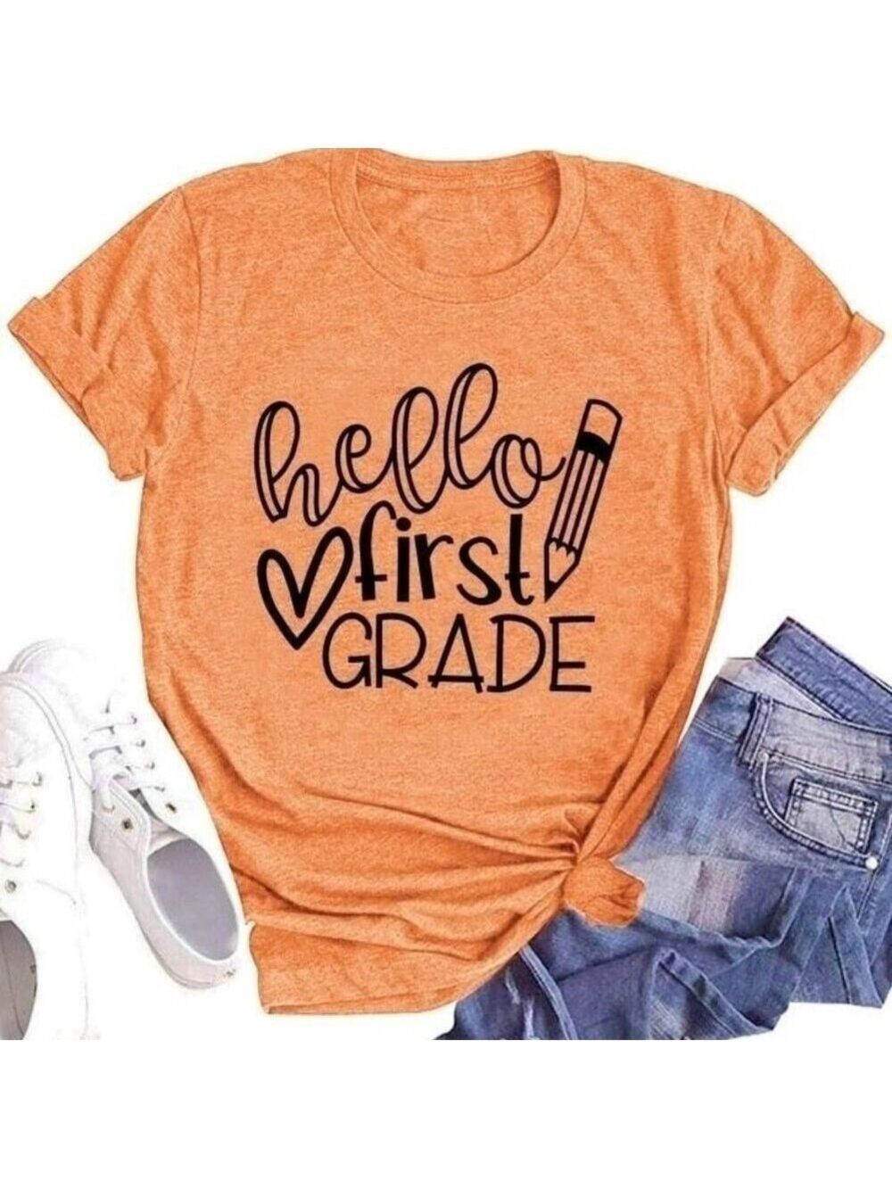**Teacher** Shirts Women First Grade Graphic T-Shirt Large